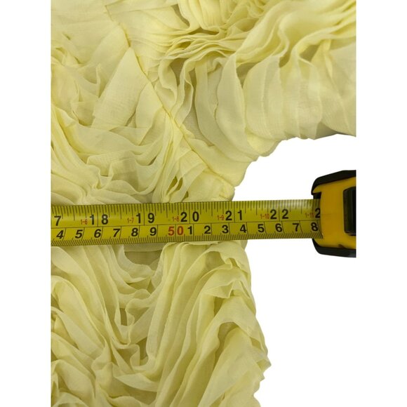 Zara Womens Blazer Jacket M Medium Yellow Textured Ruffled Cropped 3920/273 NWT - Picture 14 of 16